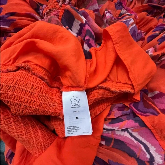 Farm Rio Chevron Forest Orange Mini 
Dress Size M - Picture 12 of 13